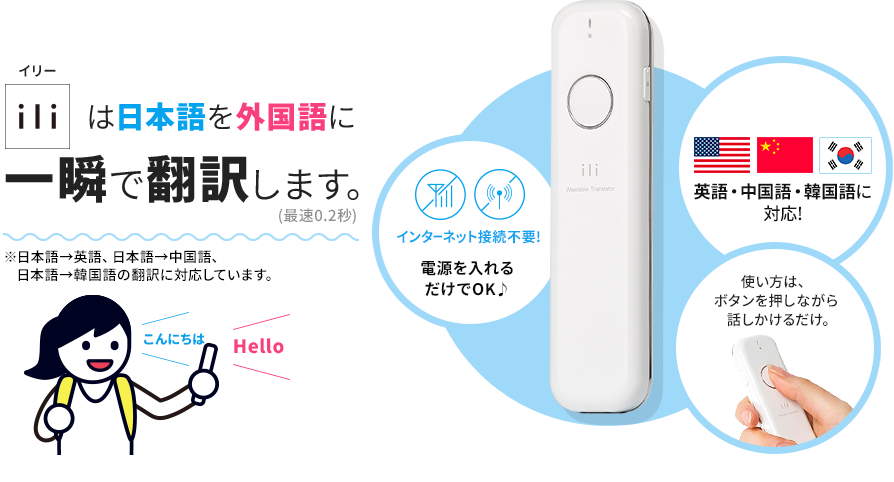 ウェアラブル翻訳機 ili