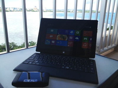 グアムのホテルとタブレット端末