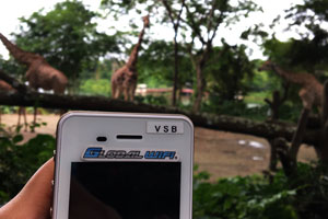 �L�����̑O�ł������^��WiFi�I