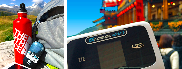 スイスや台湾の景色を背景にした海外Wi-Fi