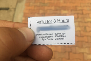 WiFi接続情報が書かれた紙の写真